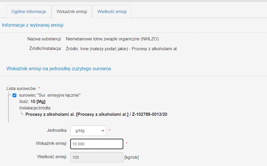 8 KOBiZE emisja  wskaźnik zastępczy